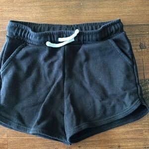 Black shorts with pockets and drawstring